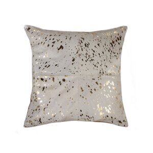 Natural Home Decor Torino Cowhide Pillow | 1-Piece | Natural/gold | 18"x18"